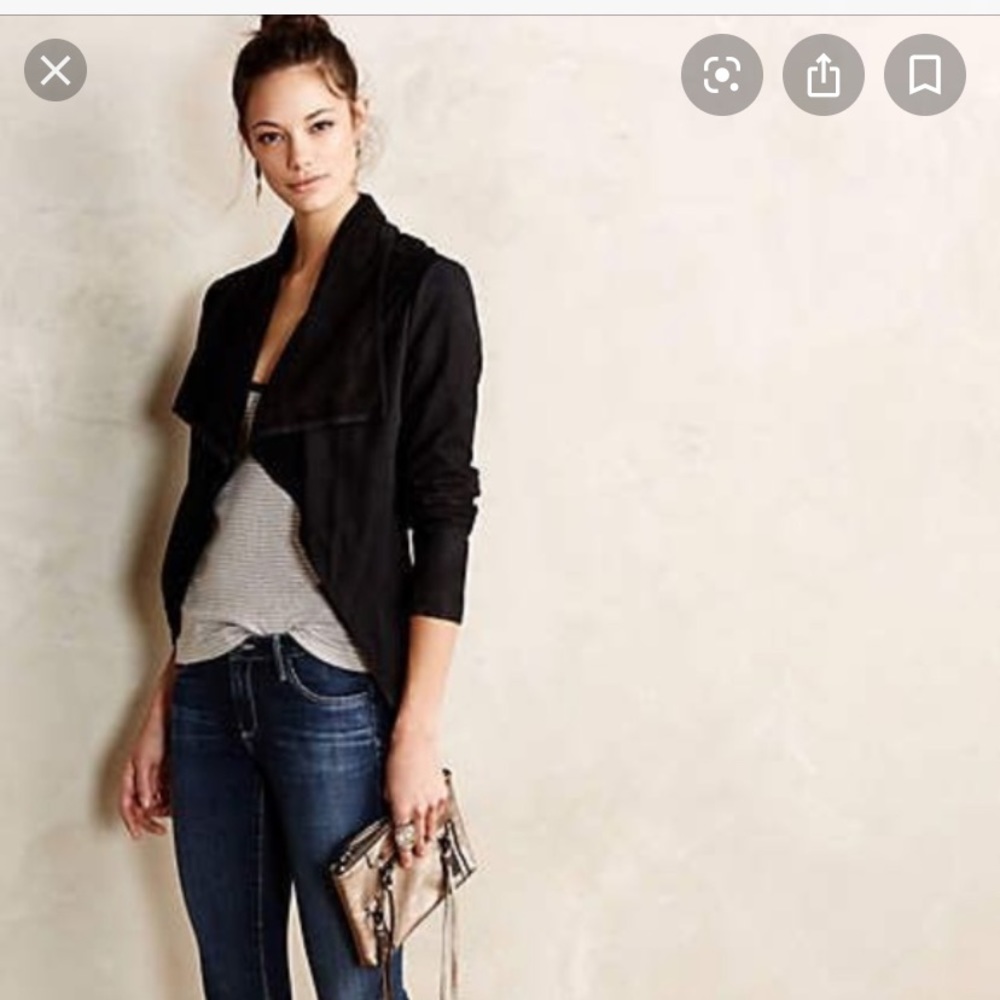 Anthropology suede draped jacket